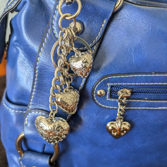 Kathy Van Zeeland Royal Blue Shoulder Bag with Charms - Picture 5 of 12